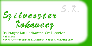 szilveszter kokavecz business card